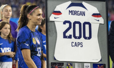 Alex Morgan is honored for her 200th national team cap.