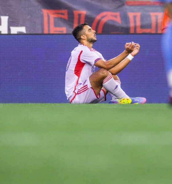 Image of Martin Ojeda celebrating a goal against New England.