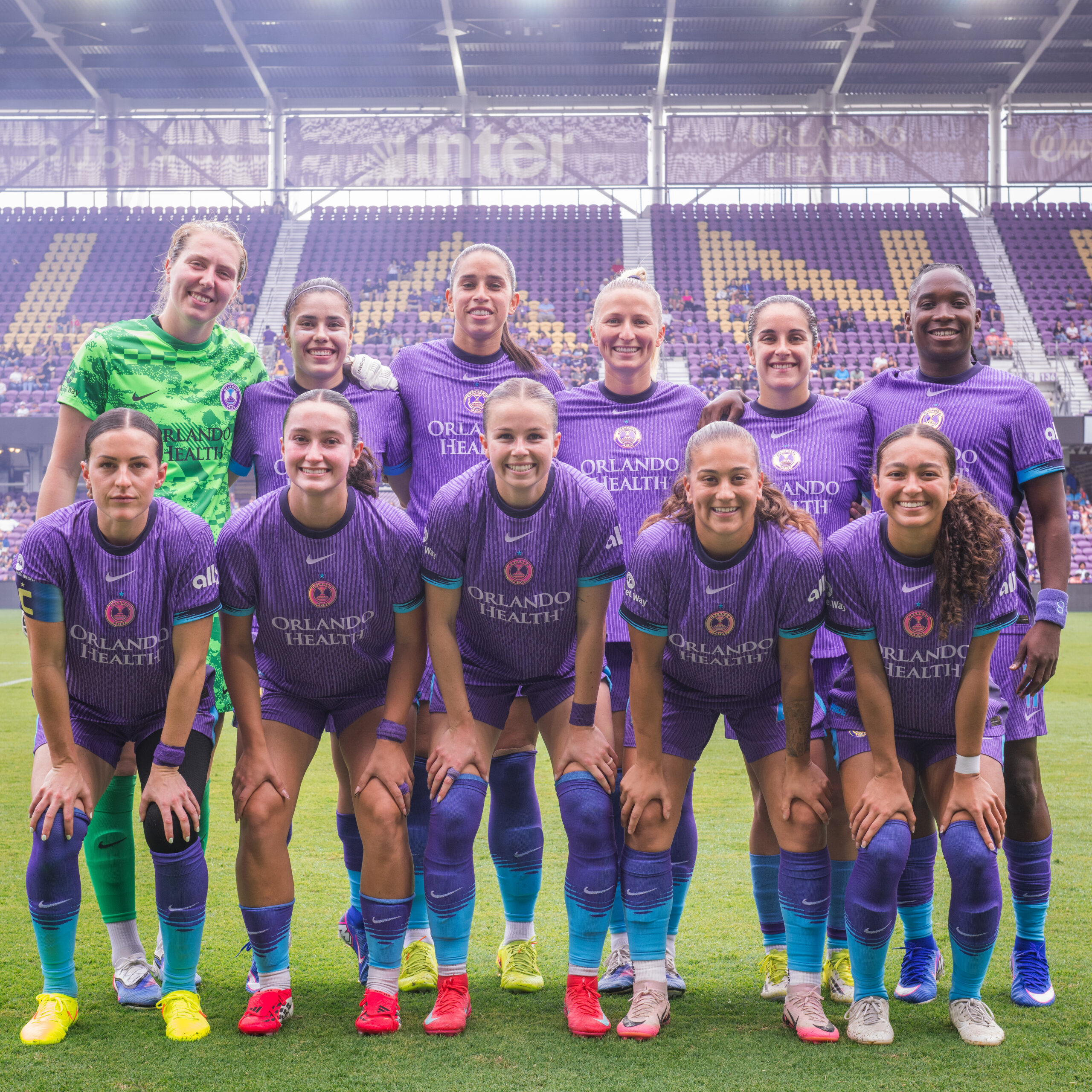 Image of the Orlando Pride's starting lineup on opening day 2026.