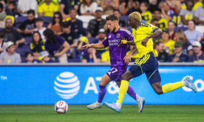 Image of Marco Pasalic dribbling up the field against Nashville.