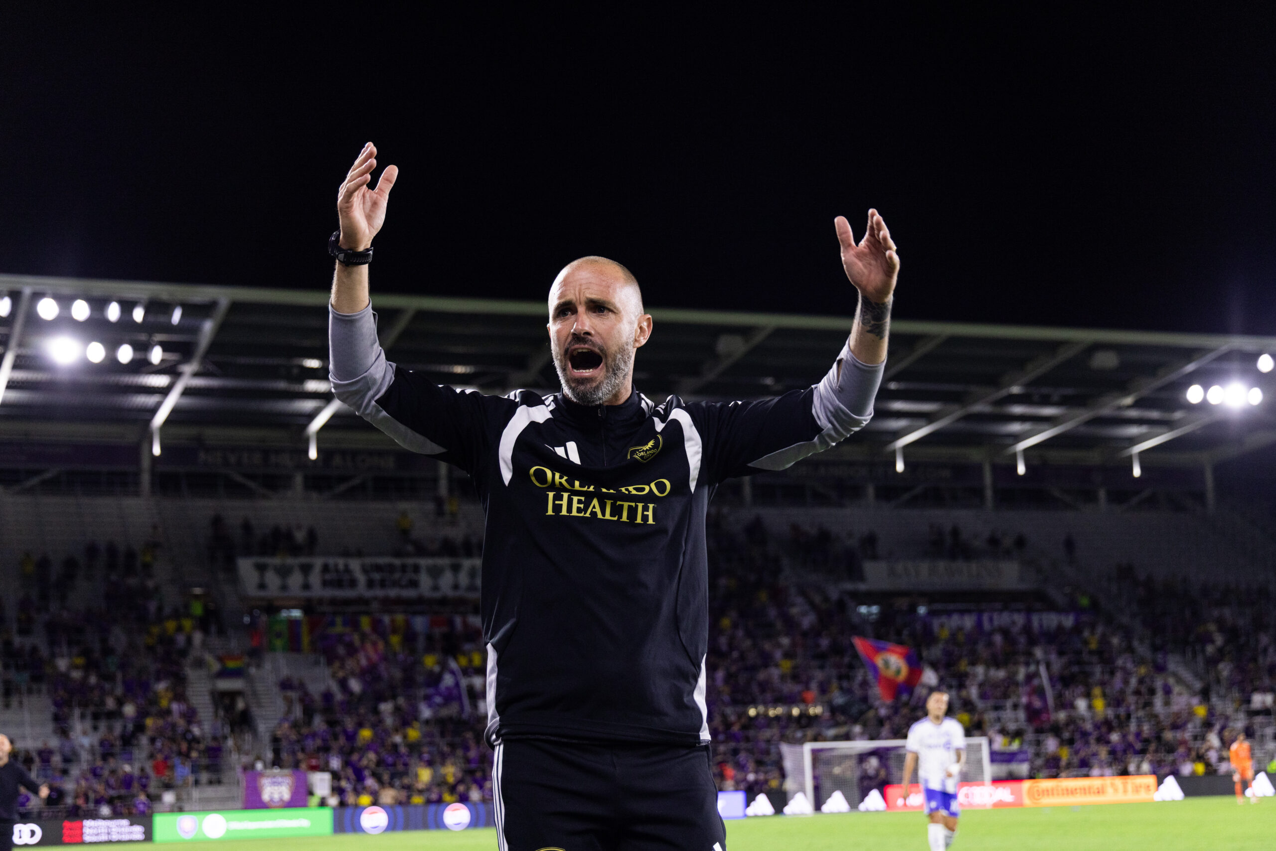 Image of Martin Perelman celebrating his first MLS win as coach.