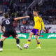 Image of Adrian Marin playing the ball against D.C. United.