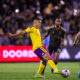 Image of Braian Ojeda playing the ball against LAFC.