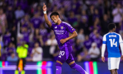 Image of Ignacio Gomez celebrating his first MLS goal against Charlotte FC.