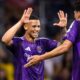 Image of Tiago celebrating a goal with Justin Ellis against Atlanta.