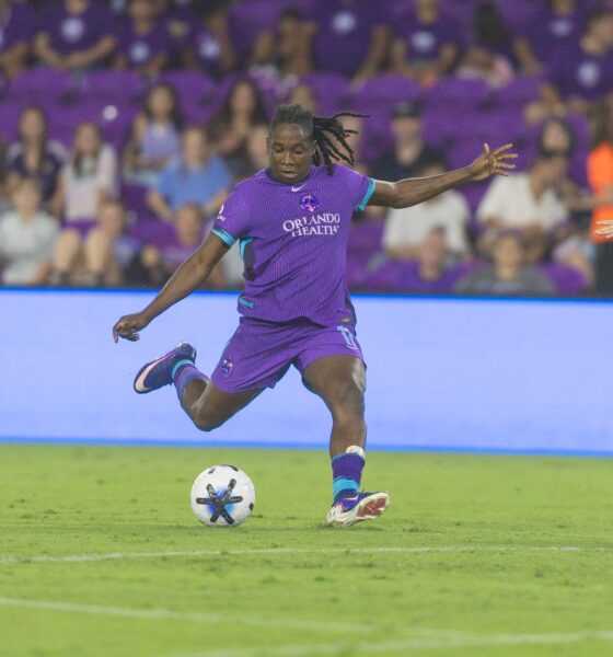 Image of Barbra Banda taking a shot against North Carolina.