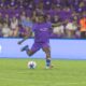 Image of Barbra Banda taking a shot against North Carolina.