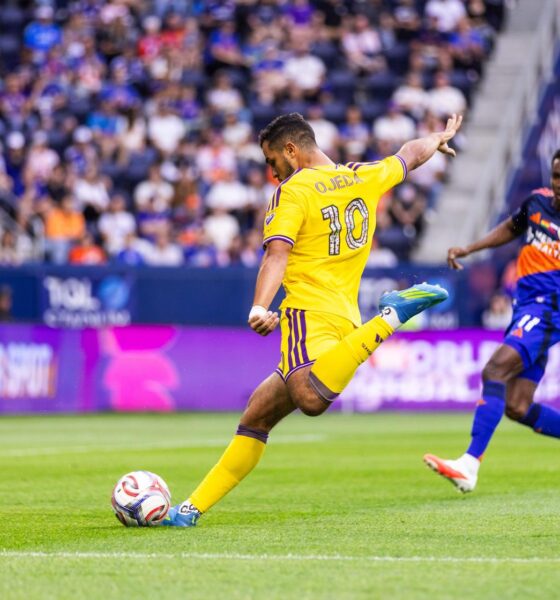 Image of Martin Ojeda taking a shot against FC Cincinnati.