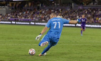 Image of Maxime Crepeau taking a goal kick against Atlanta.