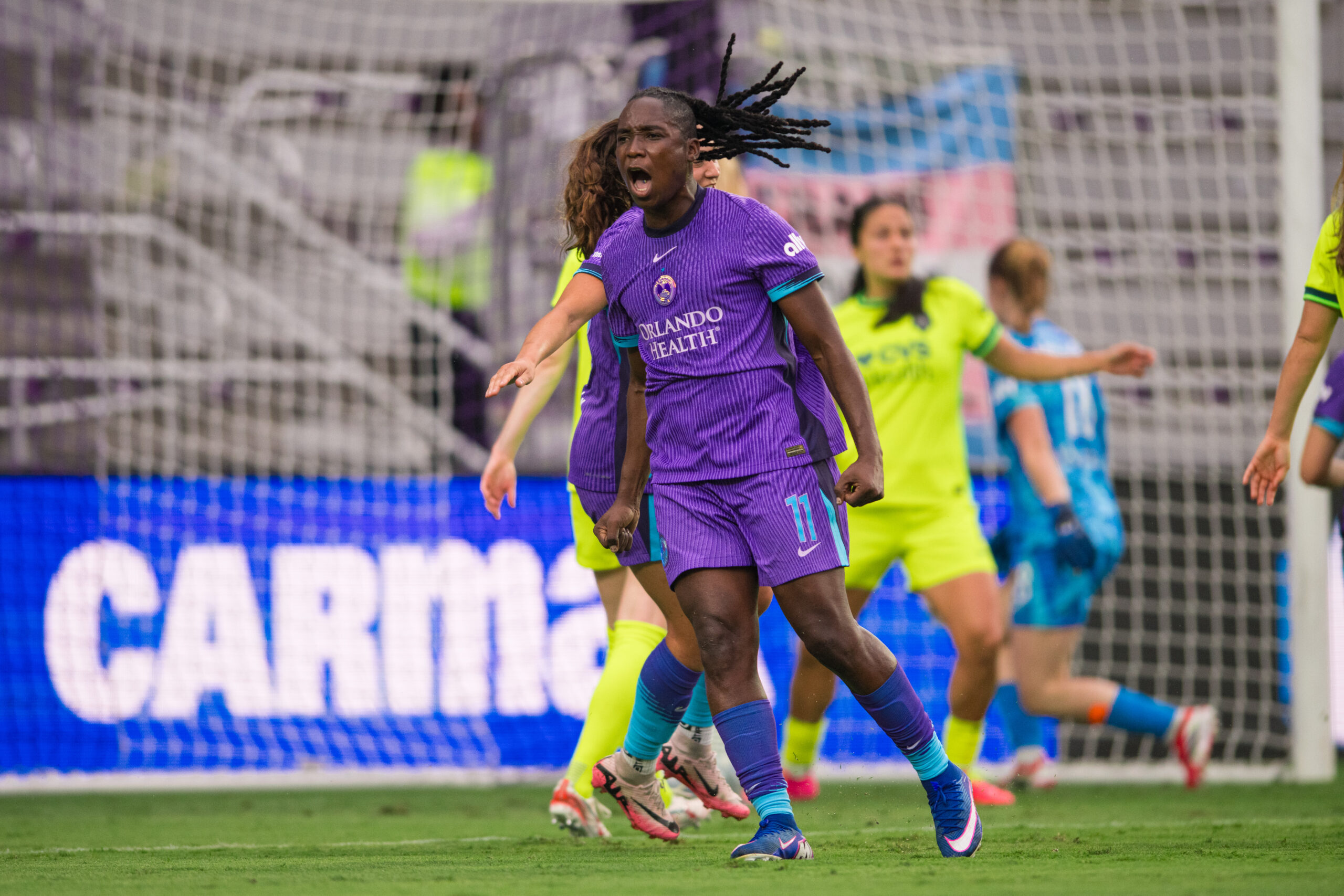 Image of Barbra Banda celebrating a goal vs. Washington.