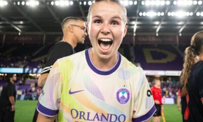 Image of Cori Dyke celebrating a win over Bay FC