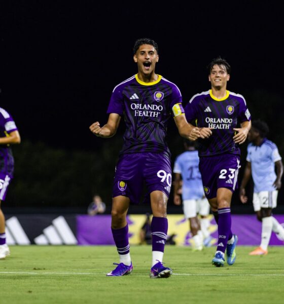 Image of Pedro Leao celebrating a goal against Chattanooga FC.