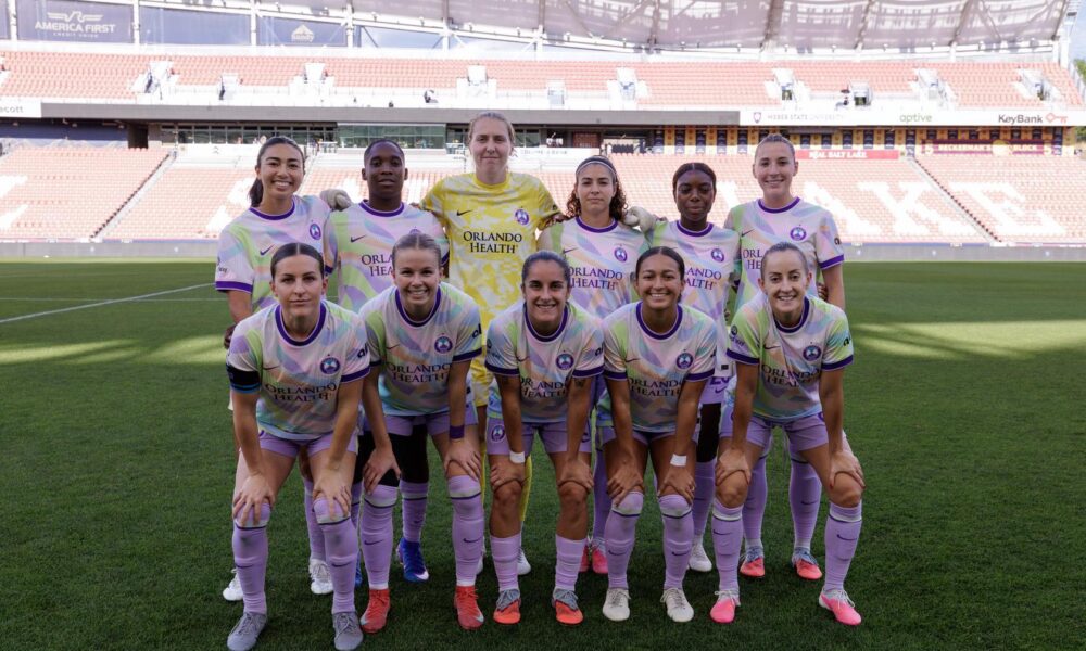 Image of Orlando Pride's starting XI prior to their 1-0 loss at Utah.