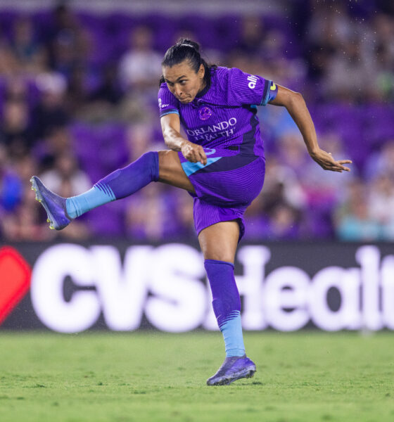 Image of Marta blasting a goal from long range against Kansas City.