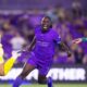 Image of Barbra Banda celebrating a goal against Kansas City.