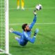 Image of Javier Otero making a save in the penalty shootout against San Luis.
