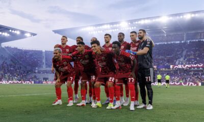 Image of the starting Orlando City lineup prior to playing a home game vs. the Chicago Fire.