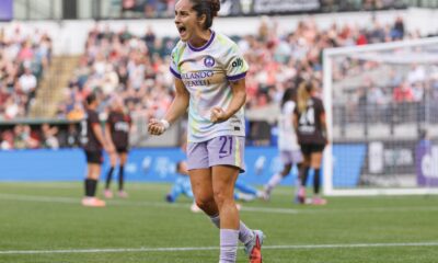 Image of Oihane celebrating a goal at Portland.