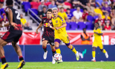 Image of Antoine Griezmann playing against the Red Bulls.