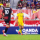 Image of Robin Jansson looking for passing options against the New York Red Bulls.
