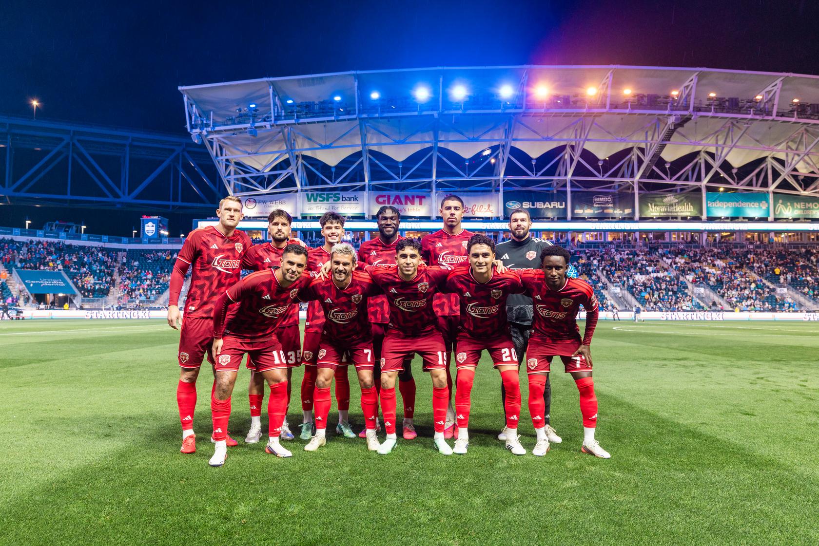 Image of Orlando City's starters prior to their match at Philadelphia.