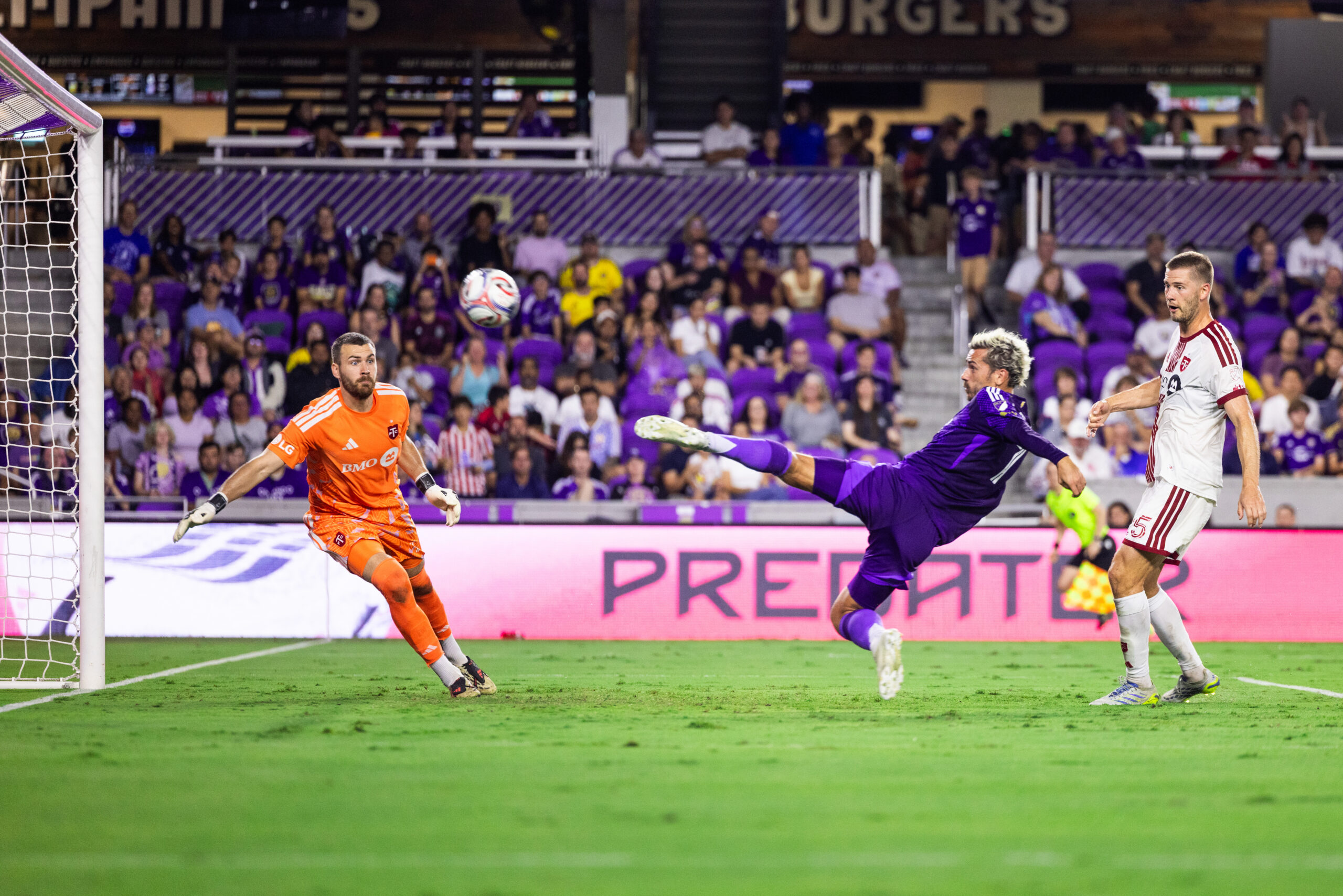 Image of Antoine Griezmann's sliding volley goal against Toronto FC.