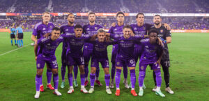 Image of the starting lineup prior to Orlando City's match against Columbus.
