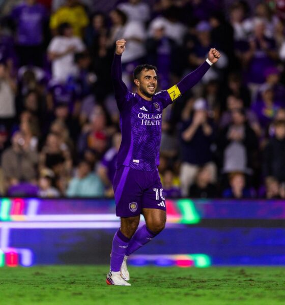 Image of Martin Ojeda celebrating a goal against D.C. United.