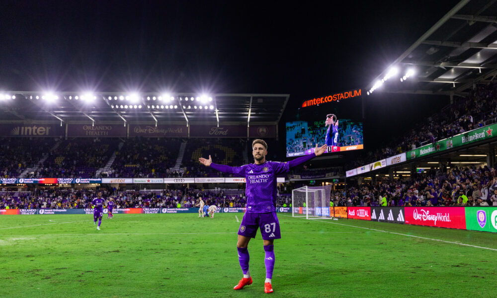 Image of Marco Pasalic celebrating his goal against D.C. United.