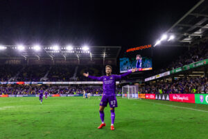 Image of Marco Pasalic celebrating his goal against D.C. United.