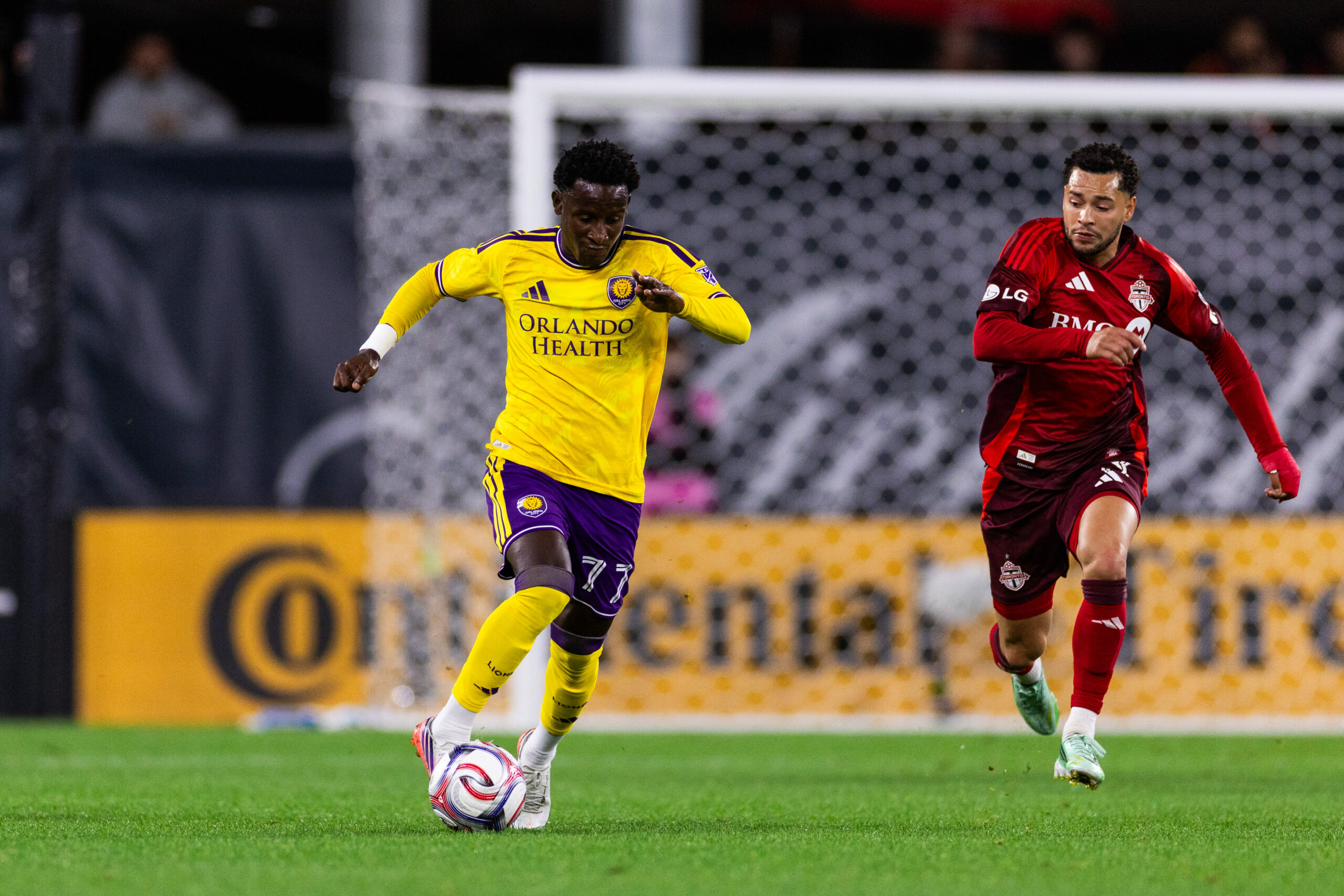 Image of Ivan Angulo racing up the field with the ball against Toronto.