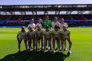 Image of the Orlando Pride's starters before their match at Houston.