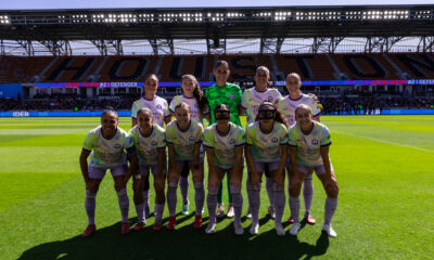 Image of the Orlando Pride's starters before their match at Houston.