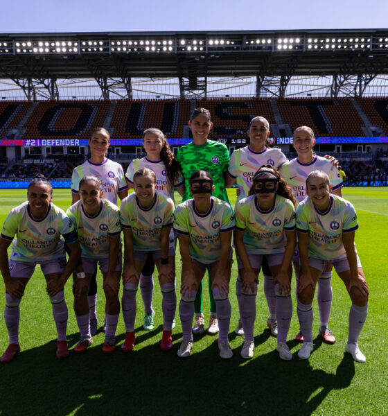 Image of the Orlando Pride's starters before their match at Houston.